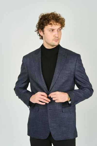 Gio Men's Classic Fit Striped Wool Jacket - GİO