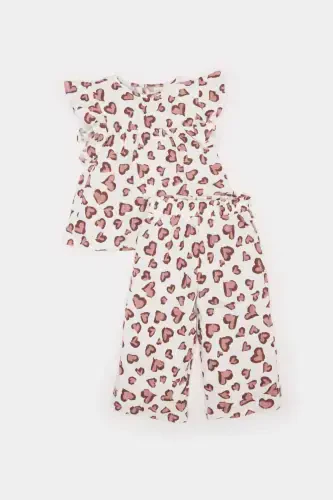 Girl Baby 2-Piece Set Leopard Print Short Sleeve T-Shirt Elastic Waist Bottom E5440a525sm - 1