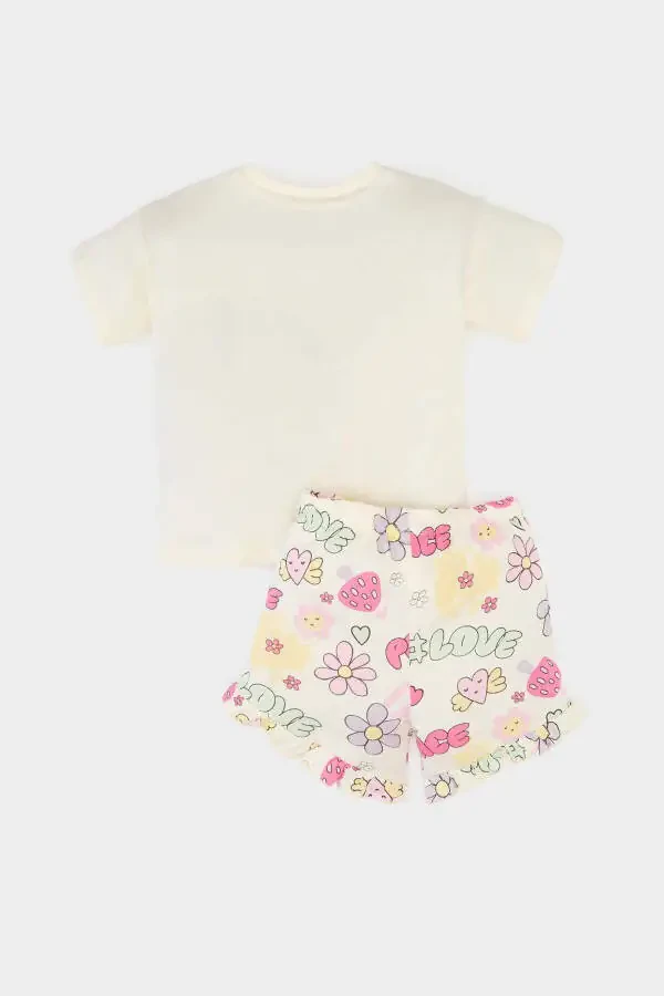 Girl Baby 2-Piece Set Printed Short-Sleeve T-Shirt Elastic Waist Patterned Shorts E6441a525sm - 4