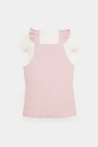 Girl Baby 2-Piece Set Short Sleeve T-shirt Adjustable Strap Jumpsuit Dress E5480a525sm - 5