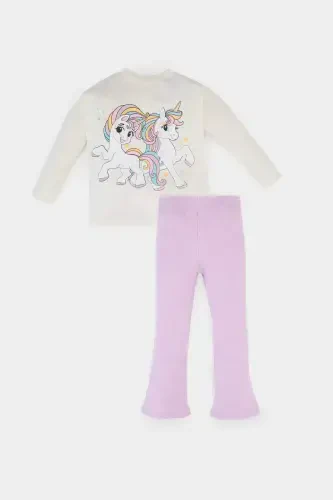 Girl Baby 2-Piece Set Unicorn Print Long Sleeve T-shirt and Spanish Trousers E5558a525sp - 1