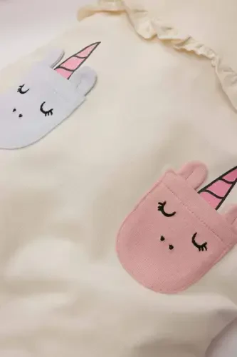 Girl Baby 2-Piece Set Unicorn Print Sweatshirt Salopet Jumpsuit E0487a525sp - 7