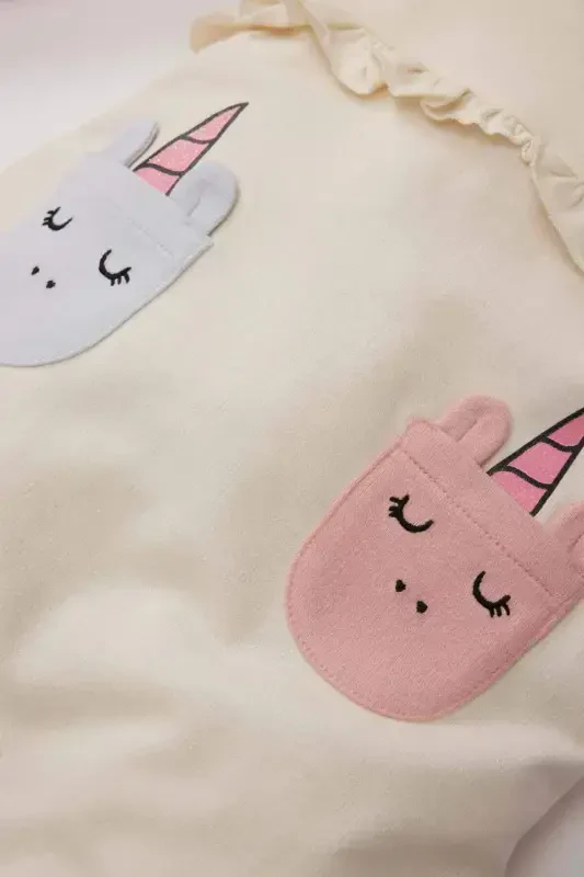 Girl Baby 2-Piece Set Unicorn Print Sweatshirt Salopet Jumpsuit E0487a525sp - 7