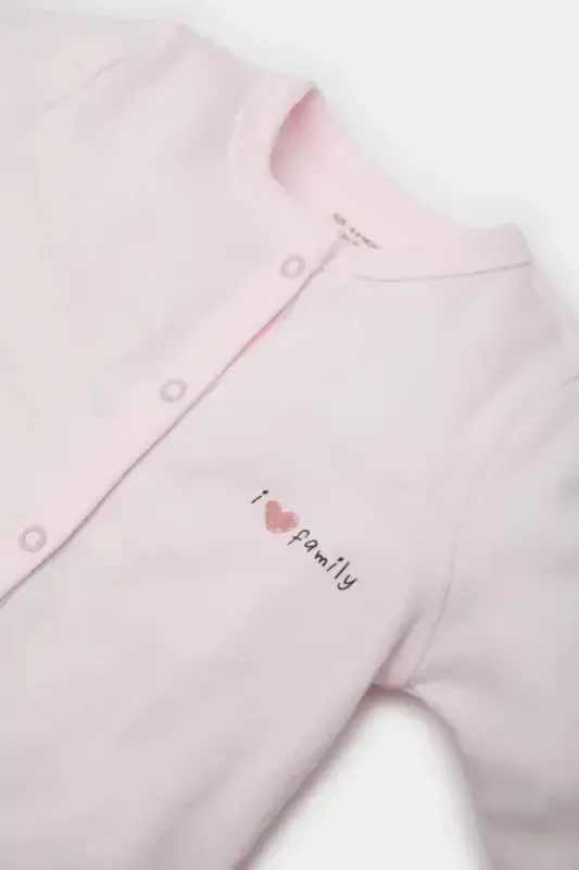 Girl Baby 4-Piece Set Patterned Long-Sleeve T-Shirt, Snap-Button Short-Sleeve Bodysuit, Elastic Waist Pants, Hat E2388A - 5