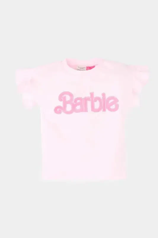 Girl Baby Barbie Crew Neck Short Sleeve T-Shirt E - 1