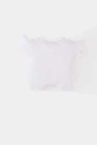 Girl Baby Bicycle Collar Floral Short Sleeve T-Shirt - 4