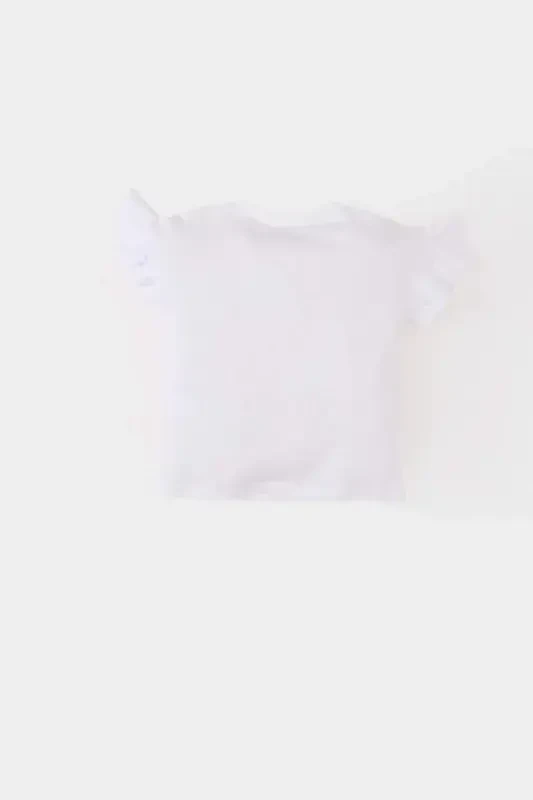 Girl Baby Bicycle Collar Floral Short Sleeve T-Shirt - 4