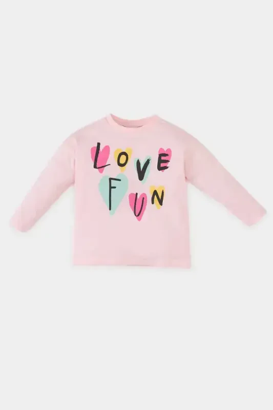 Girl Baby Bicycle Collar Printed Long Sleeve T-shirt - 1