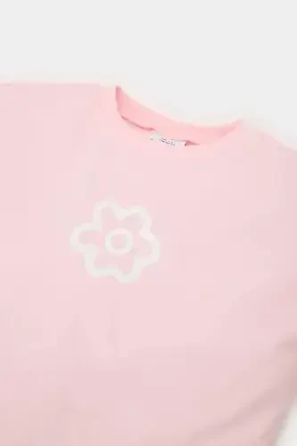 Girl Baby Crew Neck Floral Short Sleeve T-Shirt Z9212a225sm-Pink - DEFACTO (1)
