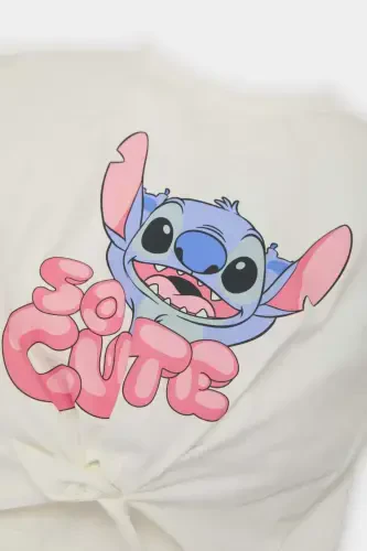 Girl Baby Disney Lilo & Stitch 2-Piece Set Bicycle Neck Short Sleeve T-Shirt Ribbed Knitted Spanish P - 6