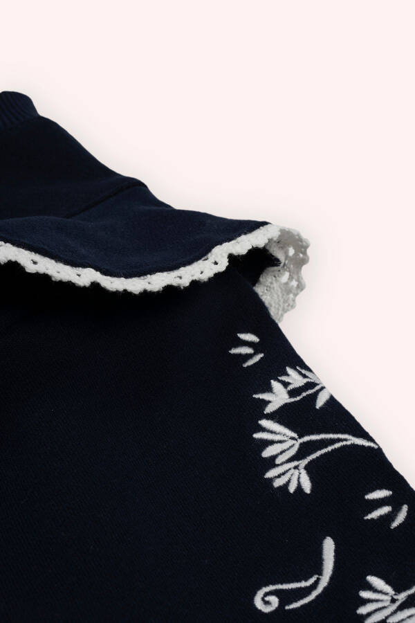 Girl Baby Embroidered Navy Sweatshirt-002 - 3