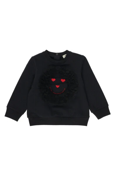 Girl Baby Embroidery Detailed Black Sweatshirt - Modazone