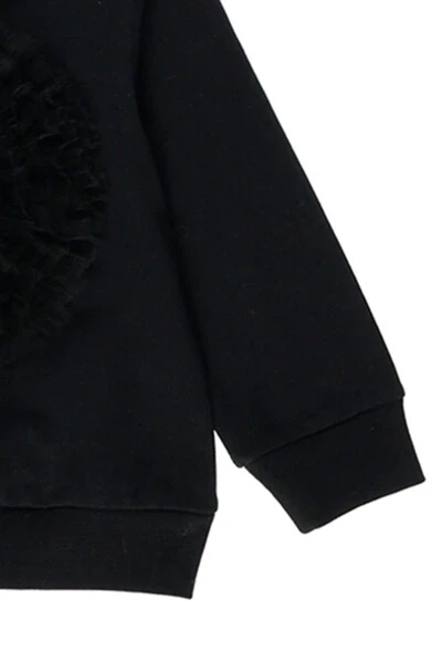 Girl Baby Embroidery Detailed Black Sweatshirt - 3