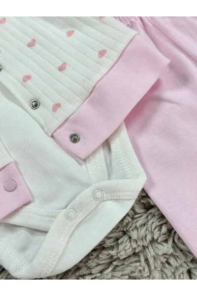 GIRL BABY HEART PATTERN 3-PIECE SET - 7