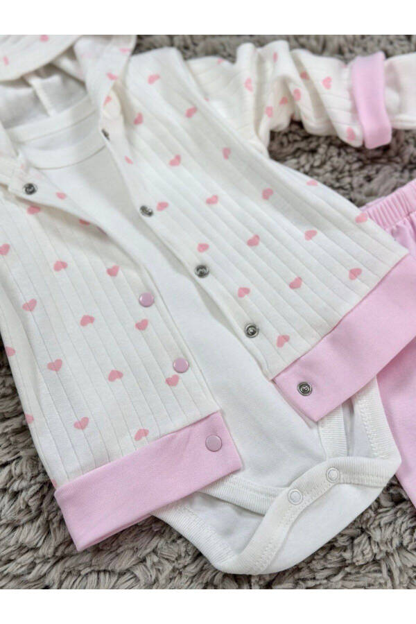 GIRL BABY HEART PATTERN 3-PIECE SET - 5