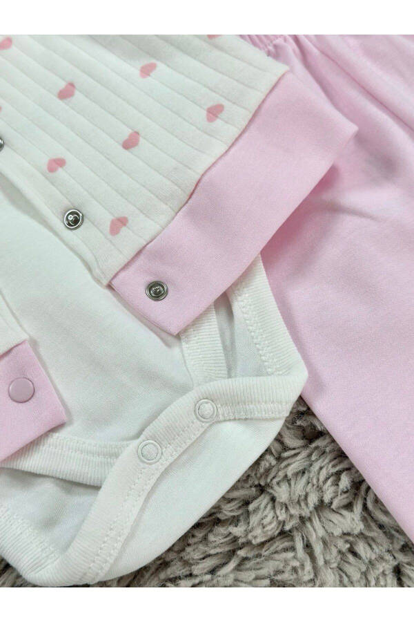 GIRL BABY HEART PATTERN 3-PIECE SET - 7