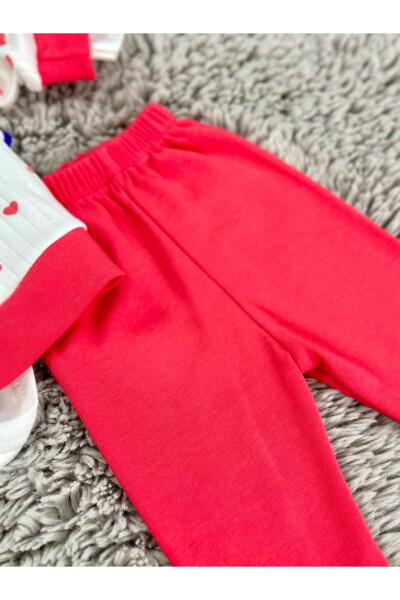 GIRL BABY HEART PATTERNED 3-PIECE SET - 6
