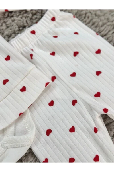 GIRL BABY HEART PATTERNED 3-PIECE SET - 7