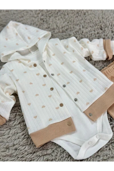 GIRL BABY HEART PATTERNED 3-PIECE SET - Modazone (1)