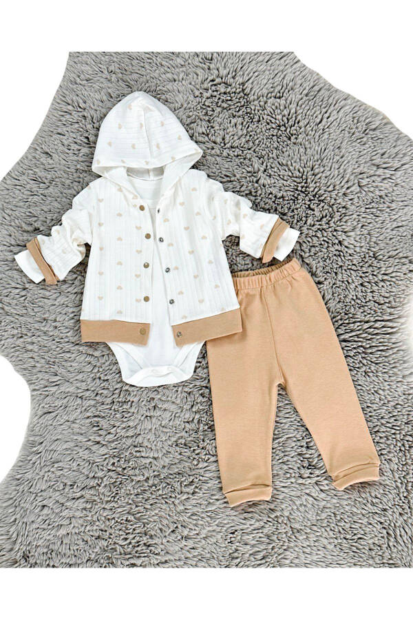GIRL BABY HEART PATTERNED 3-PIECE SET - 1