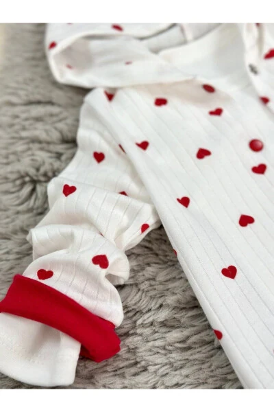 GIRL BABY HEART PATTERNED 3-PIECE SET - 3
