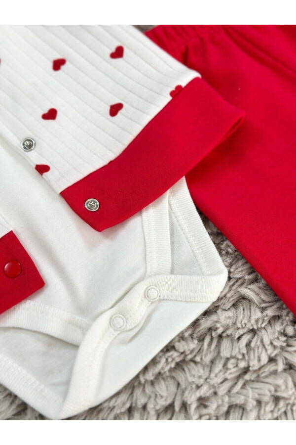 GIRL BABY HEART PATTERNED 3-PIECE SET - 2