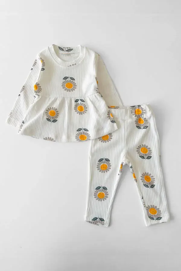Girl Baby Kids Daisy Patterned Set - 1