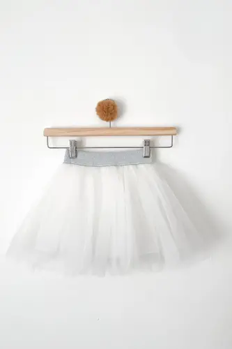 Girl Baby Lined Fluffy Tutu Skirt, April 23rd Birthday Tutu Skirt-White 
