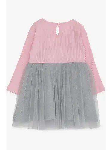 Girl Baby Long Sleeve Dress Kitten Embroidered Pink (1.5 Years)-Pink - 5