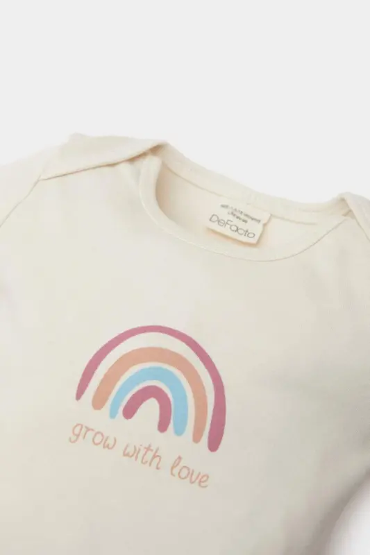 Girl Baby Newborn Bicycle Rainbow Print Long Sleeve Snap Bodysuit E6319A525SP - 2
