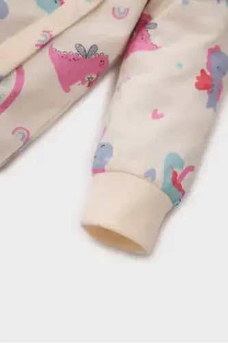 Girl Baby Newborn Dinosaur Print Knitted Long Sleeve Romper - 3