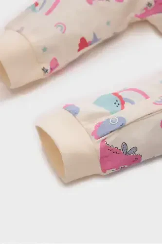 Girl Baby Newborn Dinosaur Print Knitted Long Sleeve Romper - 4