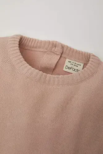 Girl Baby Regular Fit Crew Neck Sweater-Pink - 6
