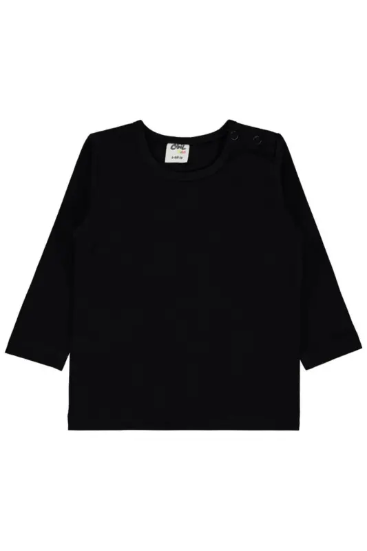 Girl Baby Sweatshirt 6-18 Months Black-Black - 2