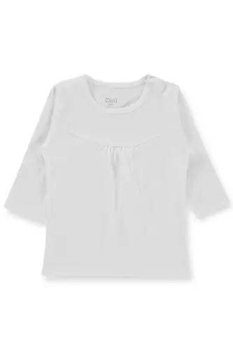 Girl Baby Sweatshirt 6-18 Months White-White 