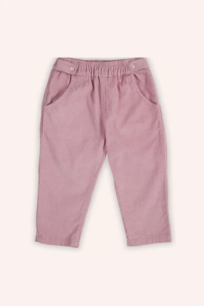 Girl Baby Velvet Pink Pants - PANÇO