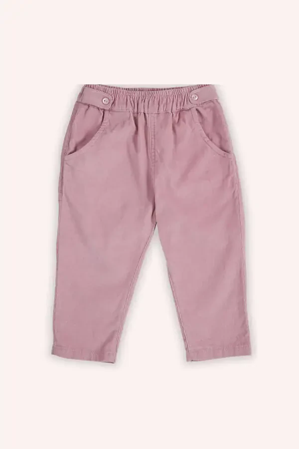 Girl Baby Velvet Pink Pants - 1