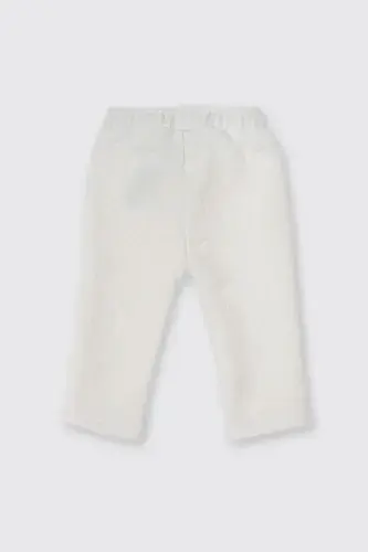 Girl Baby White Flower Patterned Pants - 2