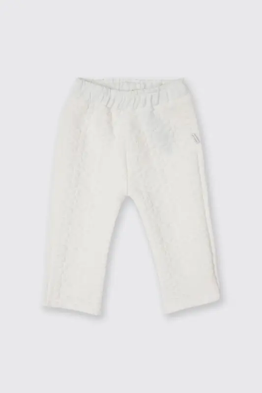 Girl Baby White Flower Patterned Pants - PANÇO