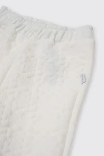 Girl Baby White Flower Patterned Pants - 3