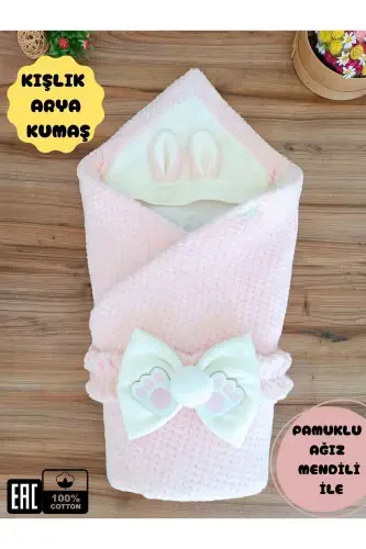 Girl Boy Baby Blanket Winter 100% Cotton Outer Swaddle Newborn Hospital Outfit Cover-powder - 1