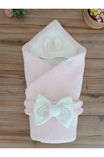 Girl Boy Baby Blanket Winter 100% Cotton Outer Swaddle Newborn Hospital Outfit Cover-powder - 4