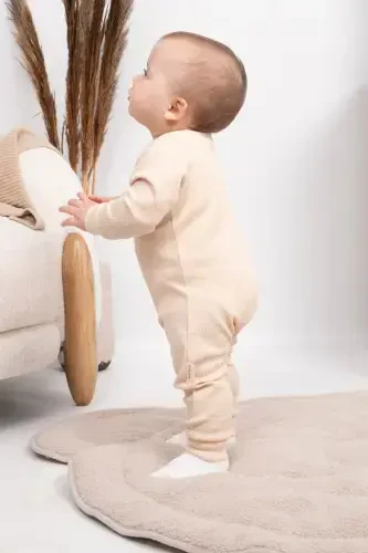 Girl Boy Baby Jumpsuit - 3-24 Months - Seasonal long sleeve Jumpsuit-MILK COFFEE - 8