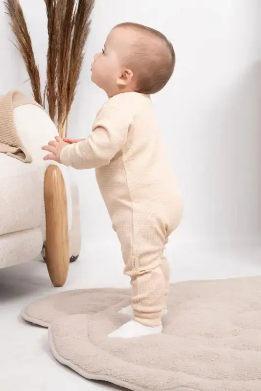 Girl Boy Baby Jumpsuit - 3-24 Months - Seasonal long sleeve Jumpsuit-MILK COFFEE - 8