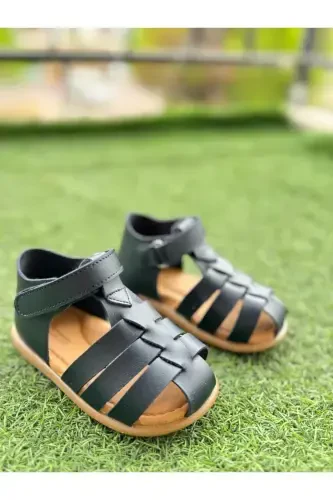 Girl Boy Baby Orthopedic Shoes Sandals-NAVY BLUE - 1