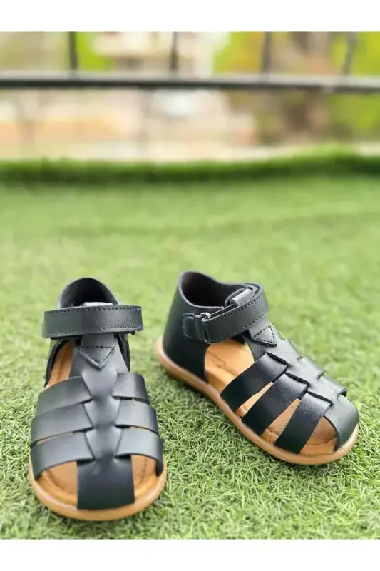 Girl Boy Baby Orthopedic Shoes Sandals-NAVY BLUE - 5