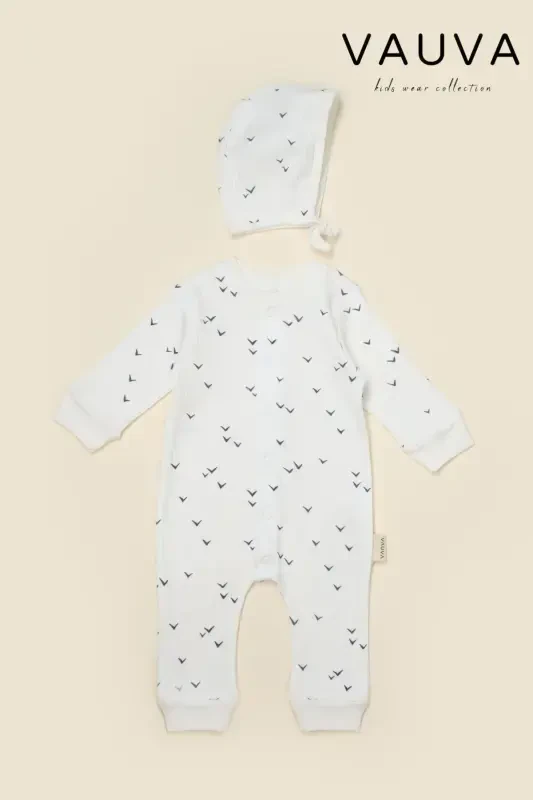 Girl Boy Baby Romper - 3-24 Months - Seasonal Hat Romper-WHITE - 2