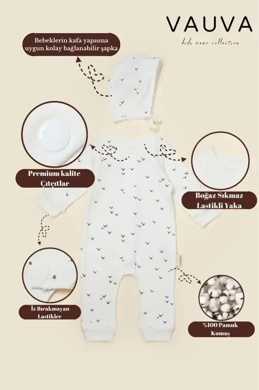 Girl Boy Baby Romper - 3-24 Months - Seasonal Hat Romper-WHITE - 3