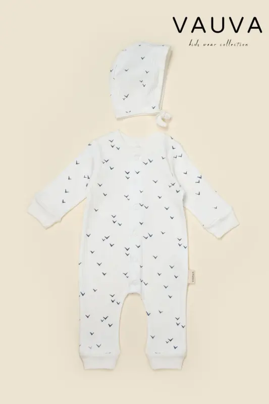 Girl Boy Baby Romper - 3-24 Months - Seasonal Hat Romper-WHITE - VAUVA