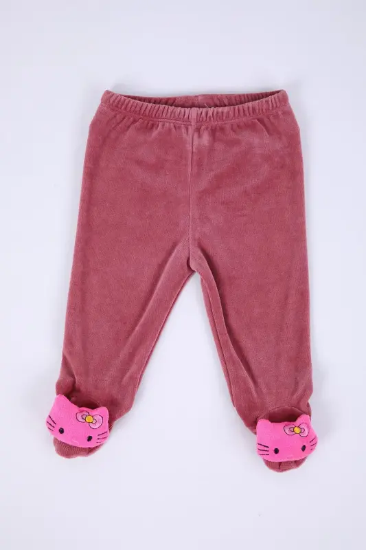 Girl Boy Baby Toddler Pants with Velvet Toy Hello Kitty - Fuchsia - 2